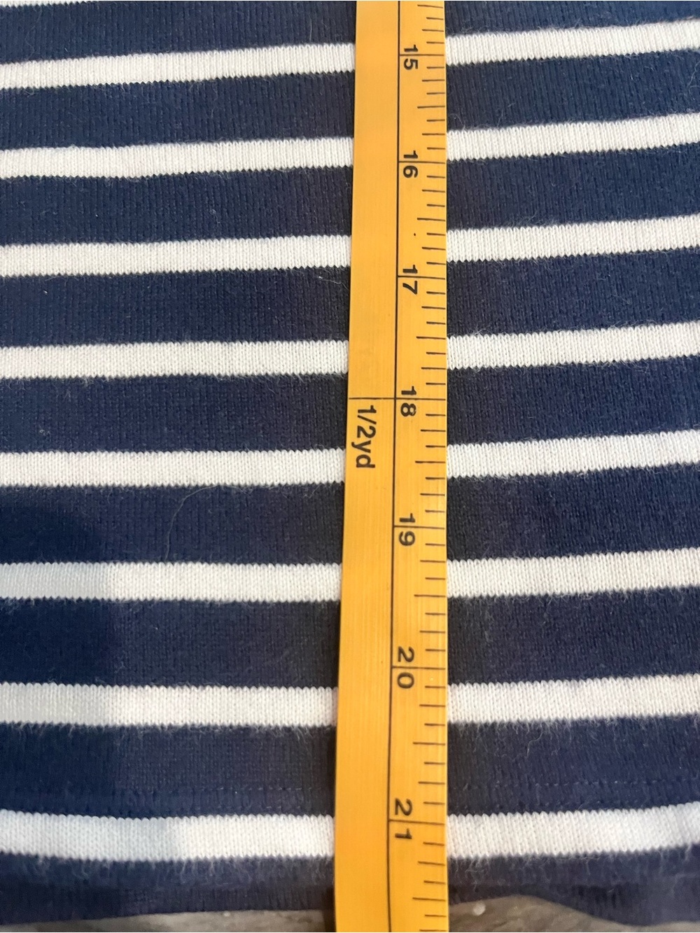 Petit Bateau Blue White Nautical Square Neck Top Cotton Knit Large - Picture 7 of 8